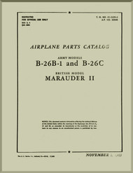 Glenn Martin B-26B-1, C " Marauder II " Aircraft Airplane Parts Catalog Manual - 01-35EB-4 - 1943