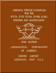 Aeronca   Aircraft Engine  E-107A , E-113, E-113A , E-113B, C Handbook Manual  ( English Language ) 