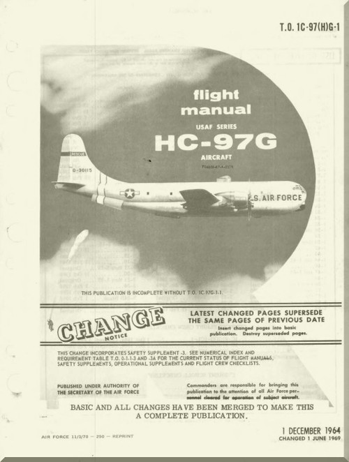 Boeing HC-97G Aircraft Flight Manual - T.O. 1C-97G-1 - 1964