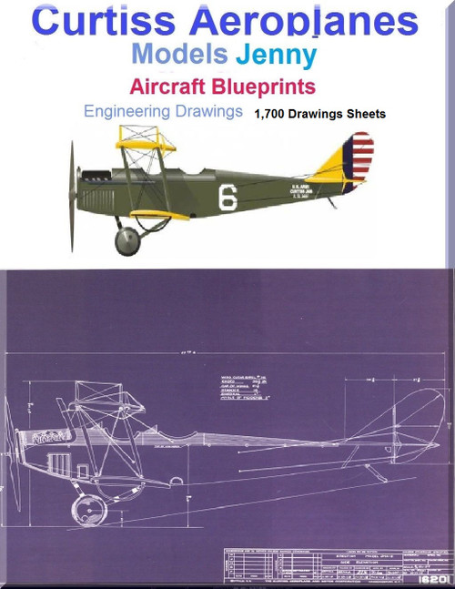 Curtiss JN-4 Aircraft Blueprints Engineering  Construction Drawings on USBD