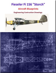 Fieseller Fi 156 " Storch " Aircraft Blueprints Engineering Construction Drawings on DVDs or Download