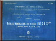 FIAT CR.32 Aircraft Illustrated Parts Catalog Manual, Catalogo Nomenclatore ( Italian Language ) , CA. 377 - 1938