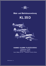 Klemm Kl 35 D Aircraft Set-up and Operating Instruction Manual , 1940 - (German Language )