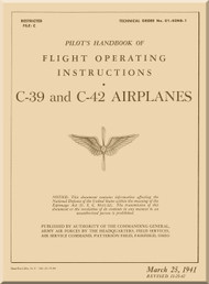 Douglas C-39 C-42 DC-2 Aircraft Flight Operation Instructions Manual - 01-40NB-1 - 1941