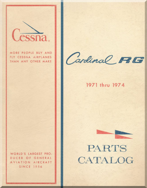 Cessna 177 RG Cardinal Series Aircraft Parts Catalog Manual 1971 Thru 1974