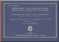 Caproni A.P. 1 Aircraft Illustrated Parts Catalog Manual, Catalogo Nomenclatore (Italian Language) - 1937