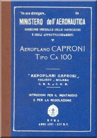 Caproni Ca.100 Aircraft Maintenance with Engine Fiat A.50 Manual, Istruzione per il Montaggio e per la Regolazione con Motore Fiat A.50 ( talian Language) - 1932