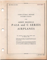 Bell P-63 A, C Aircraft Structural Repair Instructions AN 01-110FP-3- 1945