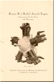 Kinner K-5 Aircraft Engine Instructions for the Care and Operation Manual 