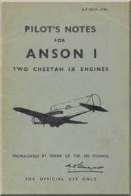 Avro Anson I Aircraft Pilot's Notes Manual - A.P. 1525A-PN