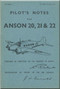Avro Anson 20,21 & 22 Aircraft Pilot's Notes Manual - A.P. 1525 P, Q and R -PN