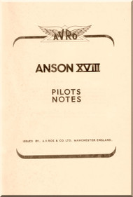 Avro Anson XVIII Aircraft Pilot's Notes Manual 