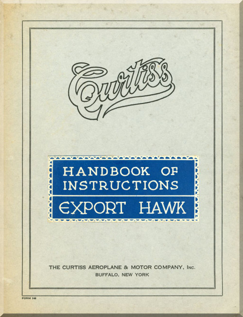 Curtiss Hawk Export Series Handbook Instructions Manual - 1932