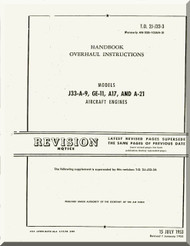 Allison J-33-A-9  Aircraft Engine Handbook Overhaul Instruction Manual