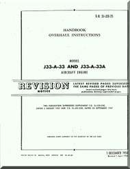 Allison J-33-A-33  Aircraft Engine Handbook Overhaul Instruction Manual  (