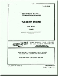Allison J33-A-35 Aircraft Engine Parts Catalog Manual - 1958