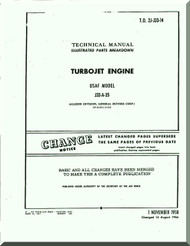 Allison J33-A-35 Aircraft Engine Parts Catalog Manual - 1958