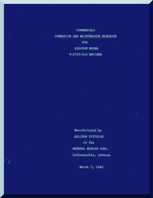 Allison V-1710-C15  Aircraft Engine Operation and Maintenance Handbook  Manual