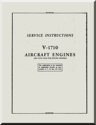 Allison V-1710 Aircraft Engine Service Instructions Manual - TO 01-1-10