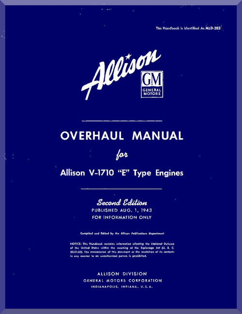 Allison V-1710 E  Aircraft Engine Overhaul  Manual