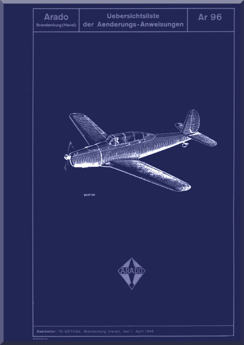 Arado AR.96 A, |B Aircraft Change Instructions Manual , Amder-Anweisungen , , (German Language)