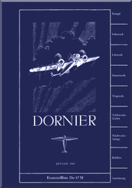 Dornier Do -17 M Aircraft, Ersatzteilliste , Illustrated Parts Catalog Manual , 1939 (German Language) 