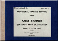 Foland Gnat   Aircraft  Provisional Manual -  (English Language)