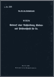 Junkers Ju W 33/ 34   Aircraft Installation Instructions Manual ,   Einbauvorschrift  So-LDv-226 -47 pages ,  1935 - (German Language)