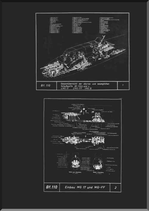 Messerschmitt Bf-110 B  C  Aircraft Instructions pictures series . Manual, (German Language ) - Lehrbildreihe -26 pages