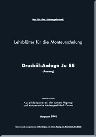 Junker JU 88   Aircraft  Pressure Oil System  Manual - Druckol-Anlange - (German Language), 1941