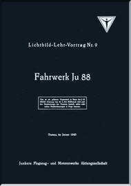 Junker JU 88  Aircraft  Teaching Lecture 9 - Chassis Manual - Lehr-Vortrag 9 - Fahrwerk (German Language),