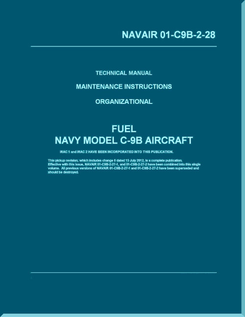 Douglas C-9B / DC-9  Aircraft  Maintenance Instructions Organizational - Fuel - NAVAIR 01-C9B-2-28