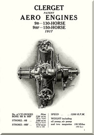 Clerget Blin 9B 9BF  Aircraft Engine Technical Manual   ( English Language )