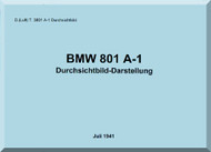 Bayerische Motorenwerke - BMW 801  Aircraft Engine Schematic Drawings Manual  ( German Language ) -