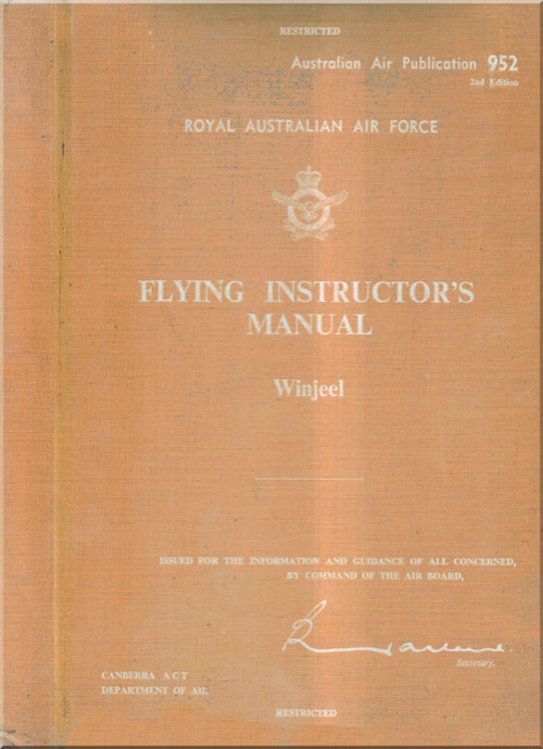Commonwealth  Winjeel  Aircraft  Flight Instructor Handbook Manual -  (English Language)