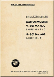 Bayerische Motorenwerke - BMW  Aircraft Engine Parts Catalog Manual  ( German Language ) - Ersatzteilliste