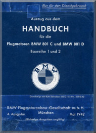 Bayerische Motorenwerke - BMW  801 C D Aircraft Engine  Handbook  Manual  ( German Language ) -