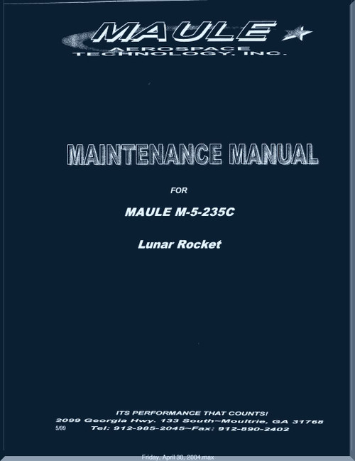 Maule Aircraft Model  M-5-235C  Maintenance  Manual  - 1999