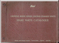 Rolls Royce Bristol  Orpheus Mark 80000  Aircraft Engine Spare Parts Catalog Manual  ( English Language ) , 1959