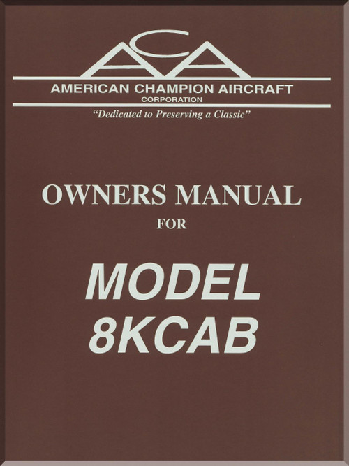 American Champion Aircraft Model 8KCAB    Decathlon Owner's Manual,- 111 pages -  2003