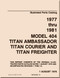 Cessna 404 Titan Ambassador, T. Courier, T. Freight - Aircraft Illustrated  Parts Catalog Manual  , 1977 thru 1981  - 1976 - Revision 13