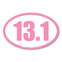 13.1 Half Marathon Pink Oval Magnet