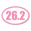 Celebrate your marathon accomplishments with this pink 26.2 oval magnet! History tells us that the 26.2 was requested by Queen Alexandra. The first marathon started with 25 miles but she wanted the race to end at her royal box which ended up making the race 26.2.