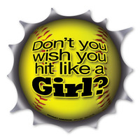 How tough are you?  Show how much you like to slam that softball with this humorous magnet!