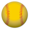 Softball, also called ladies' baseball, is played in 110 countries around the world. The yellow "optic" covering became the norm for competitive play in 2004. Let this softball magnet be an eyecatcher on your vehicle or locker!