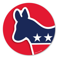 The Democratic Donkey is associated with Andrew Jackson's presidential campaign in 1828.  His opponents called him a jackass (donkey) because he was strong-willed. He found it to be hilarious so he decided to use it on his campaign posters.  He went on to win the election and became America's first Democratic president. In the 1870's, Thomas Nast (political cartoonist) helped the donkey to become the symbol for the Democratic Party. During election season, our Democratic Donkey Circle Magnet is a great way to show your support for the Democratic party!