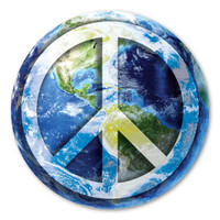 Peace Sign On Earth Magnet