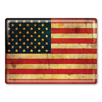 American Flag Grunge Rectangle Button