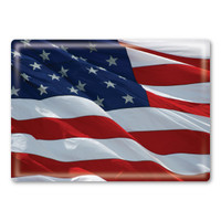 American Flag Rectangle Button