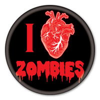 I Love Zombies (black) Circle Button